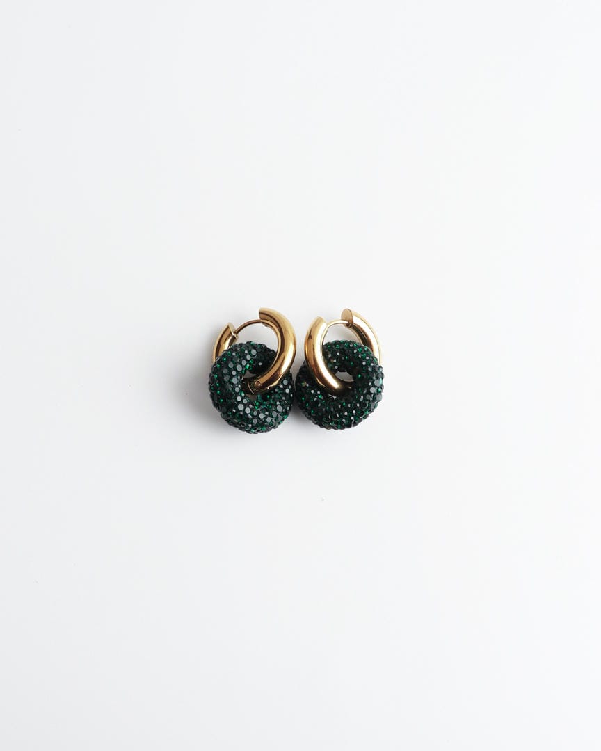 Crystal Circle Drop Earrings