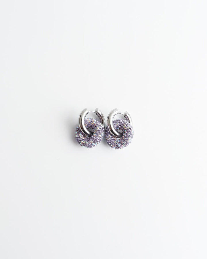 Crystal Circle Drop Earrings