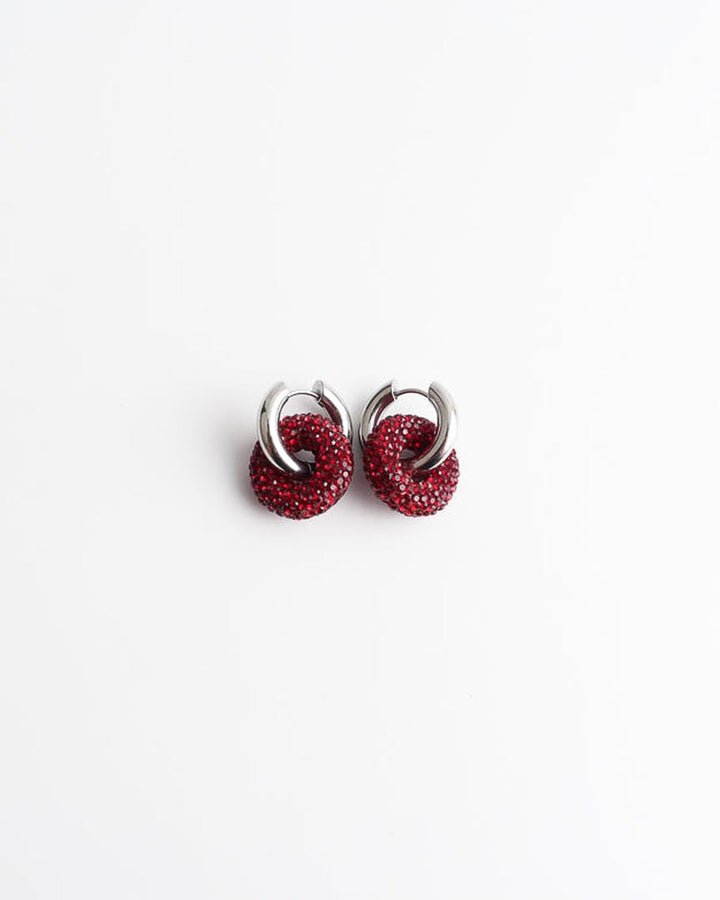 Crystal Circle Drop Earrings