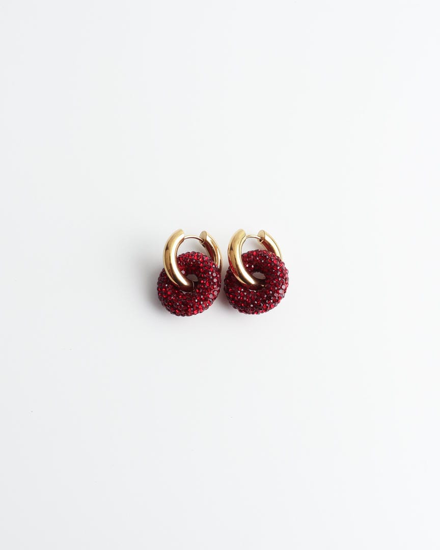 Crystal Circle Drop Earrings