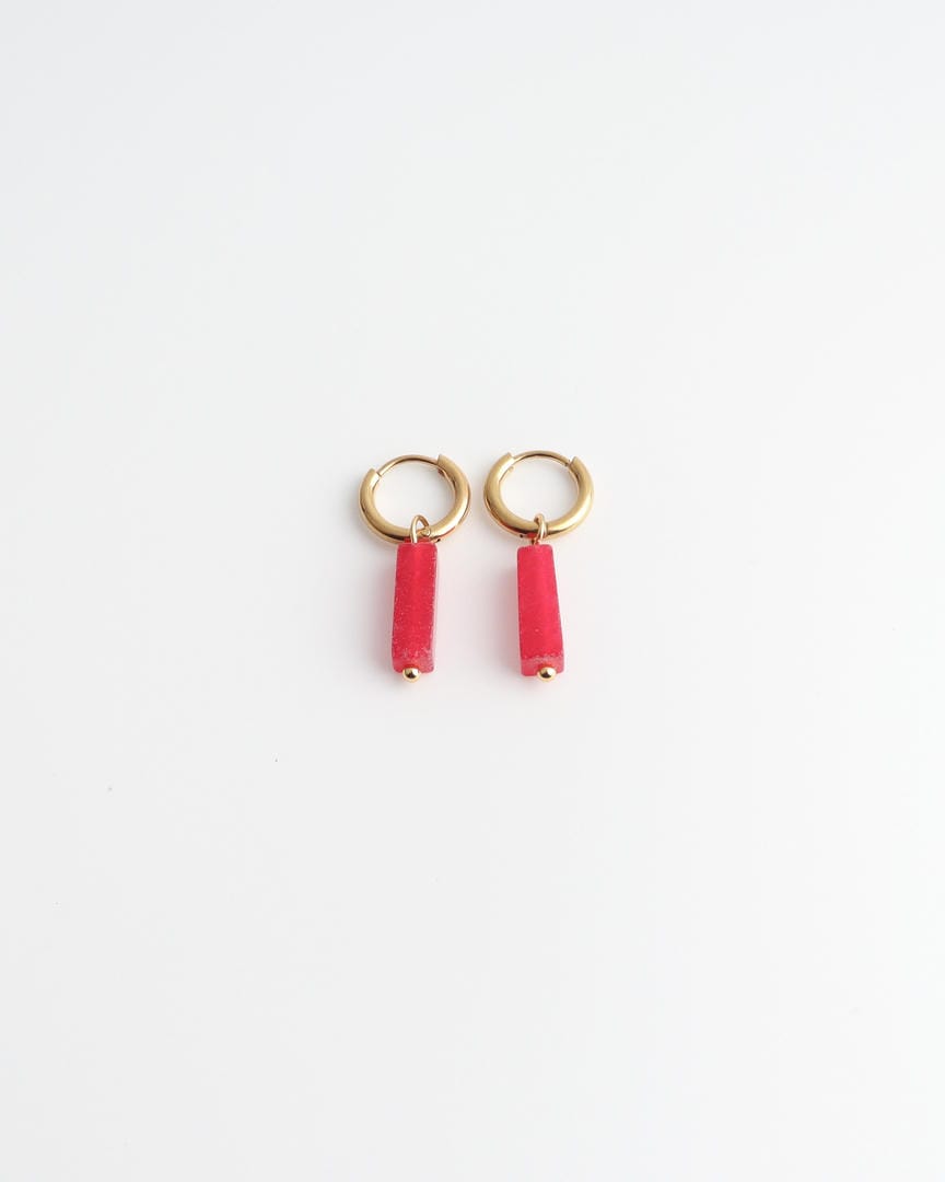 Toned Stone Bar Earrings