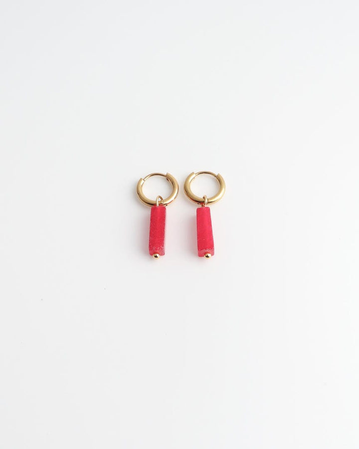 Toned Stone Bar Earrings
