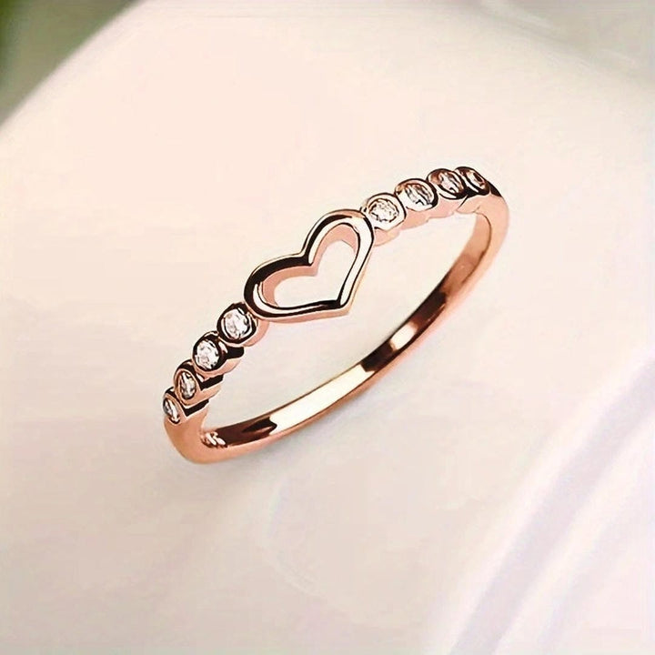 Open Heart Crystals Accent Ring