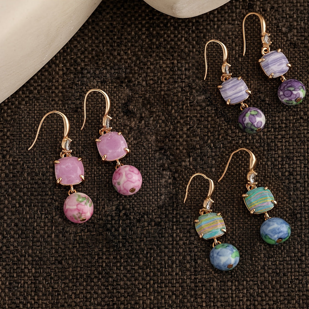 Trendy Mixed Texture Beads Earring