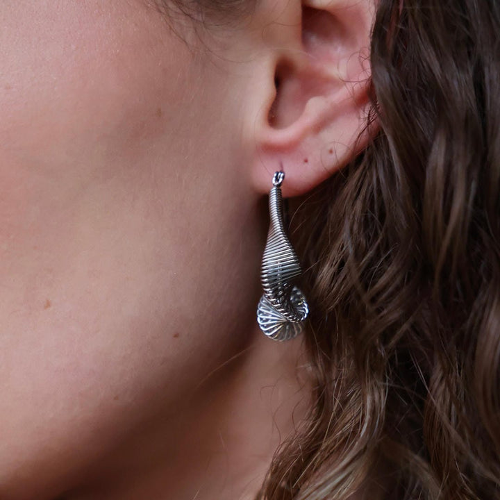 Textured Spiral Hoop Earrings