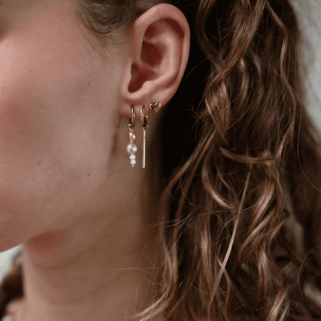 Solid Heart Polished Stud Earrings