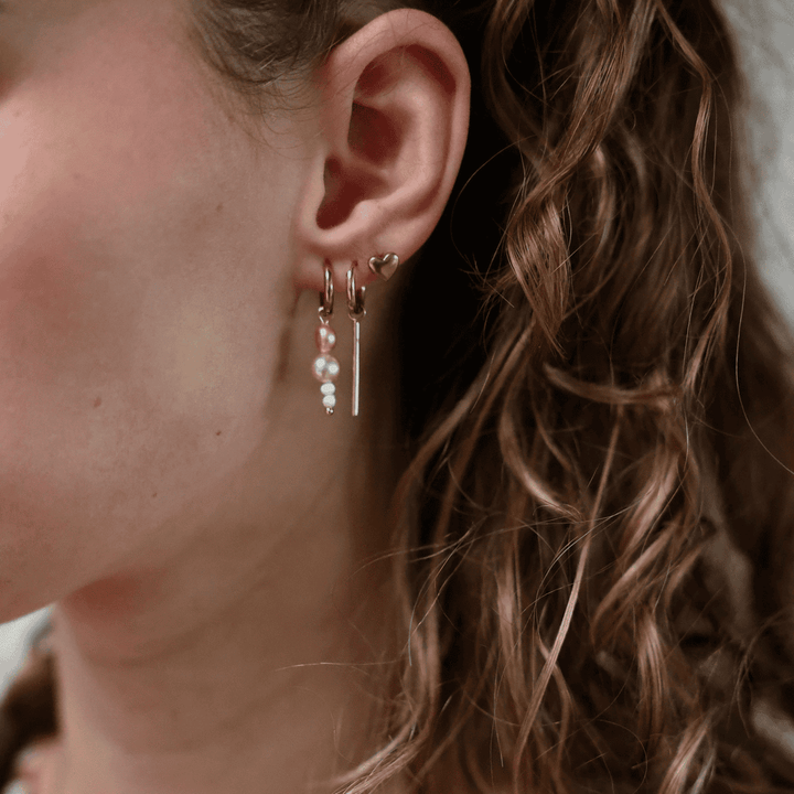 Solid Heart Polished Stud Earrings