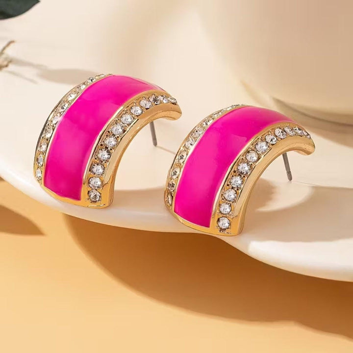 Emerald Paved Half Hoop Earrings