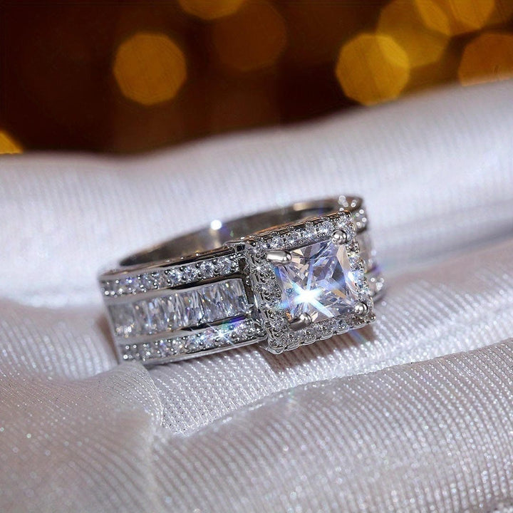 Princess Halo Baguette Statement Ring