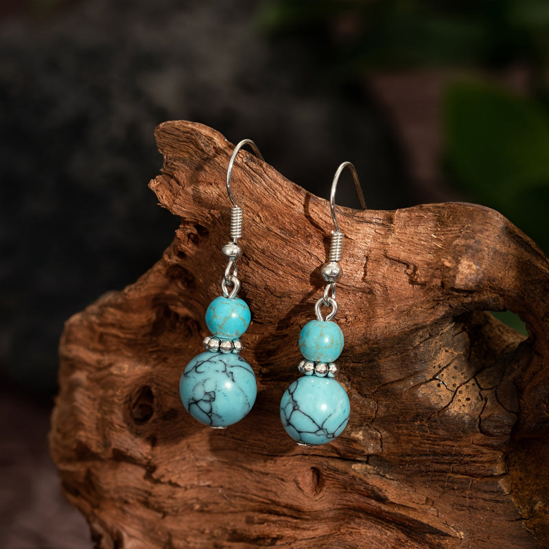 Turquoise Beaded Drop Earrings