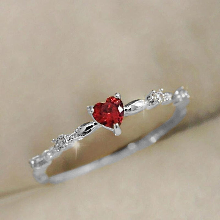Petite Heart Ruby Ring