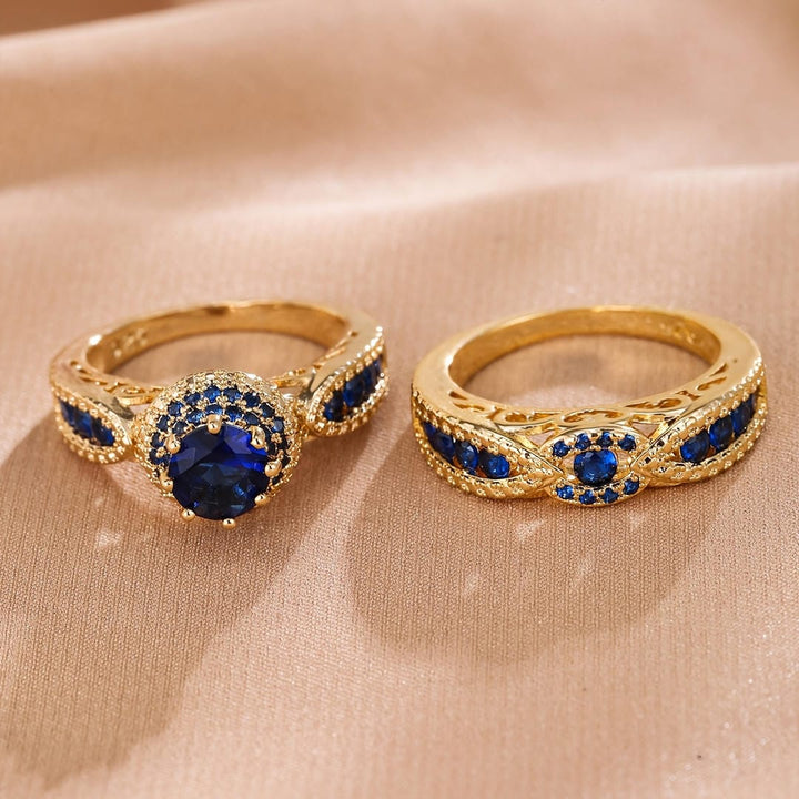 Victoria Gilded Sapphire Ring Set