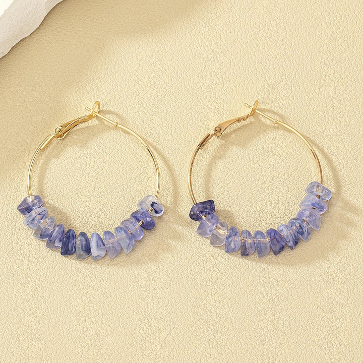 Irregular Acrylic Bead Round Earrings