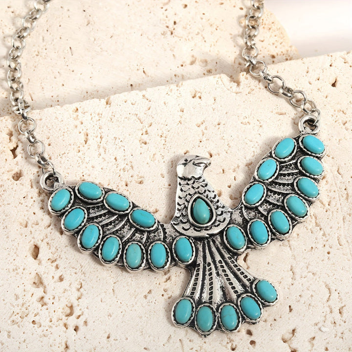 Turquoise Eagle Pendant Necklace