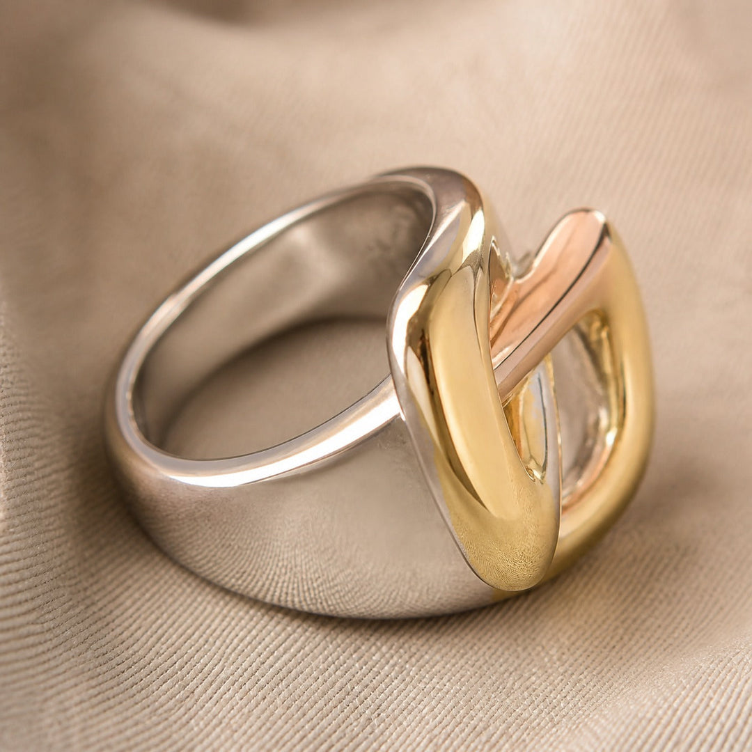 Sculpted Trinity Statement Ring