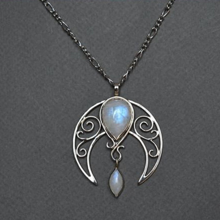 Moonstone Crescent Pendant Necklace
