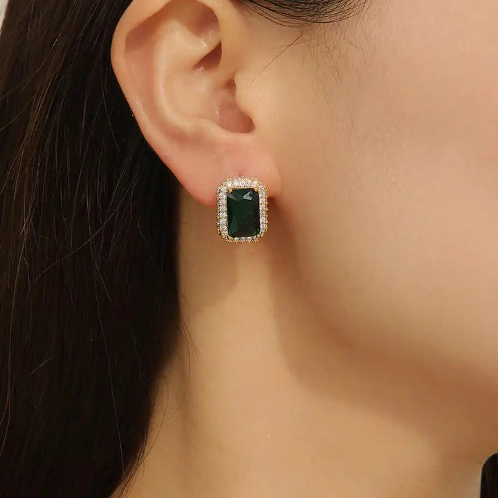 Emerald Gems Dangle Earrings