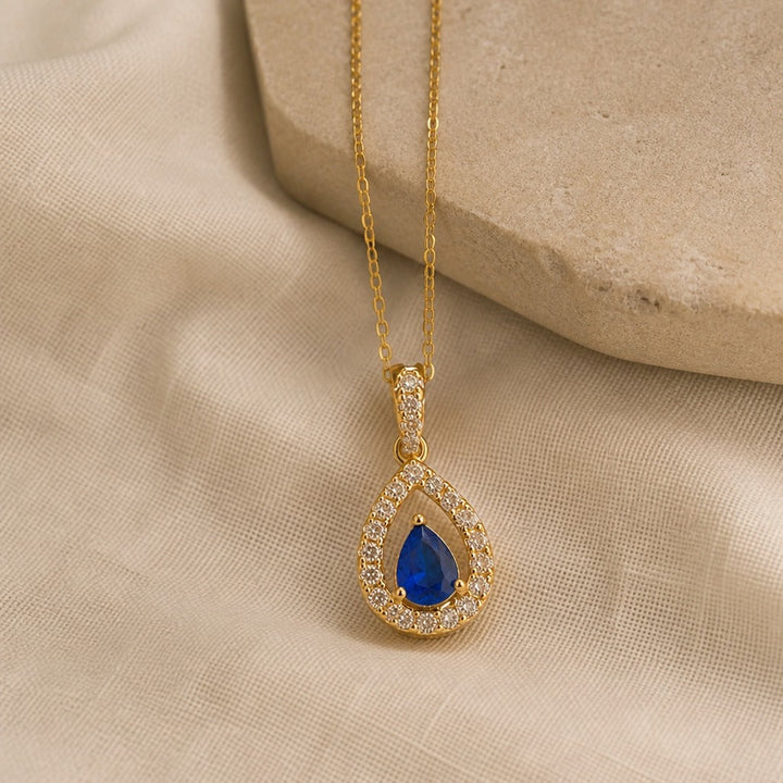 Halo Teardrop Pendant Necklace