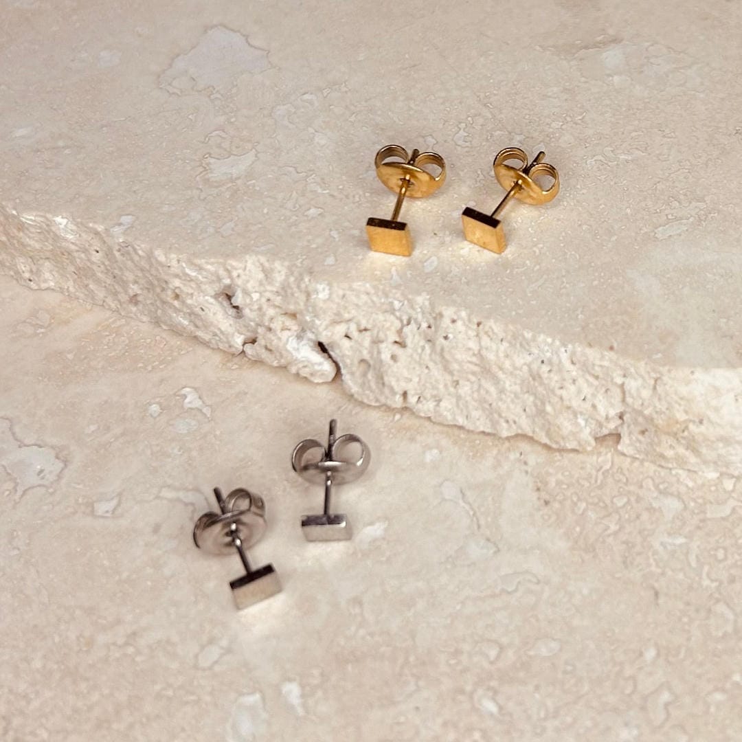 Everyday Square Studs Gold Silver