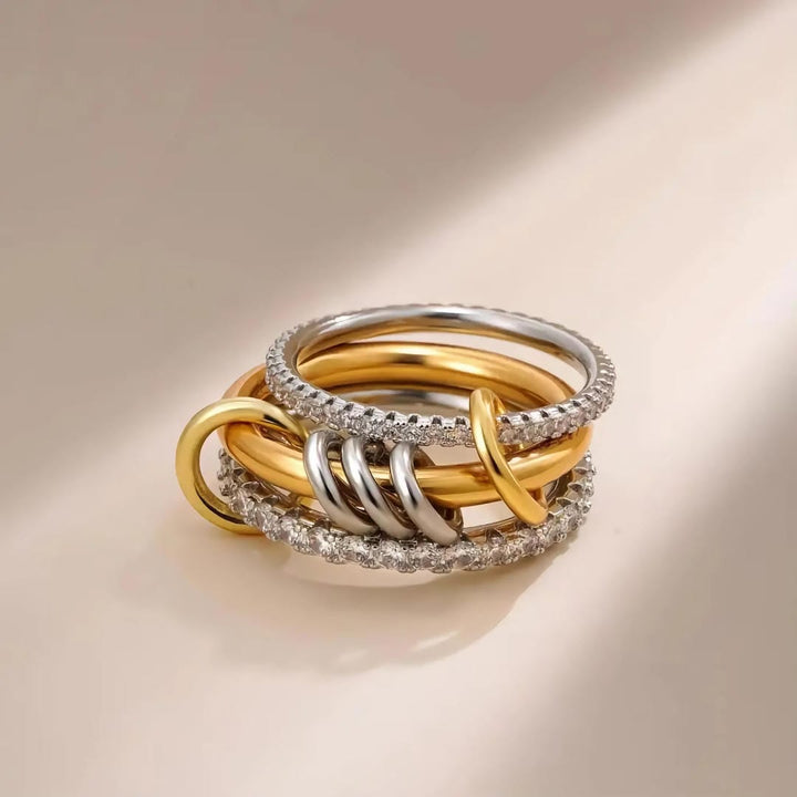Majestic Stacked Crystals Ring