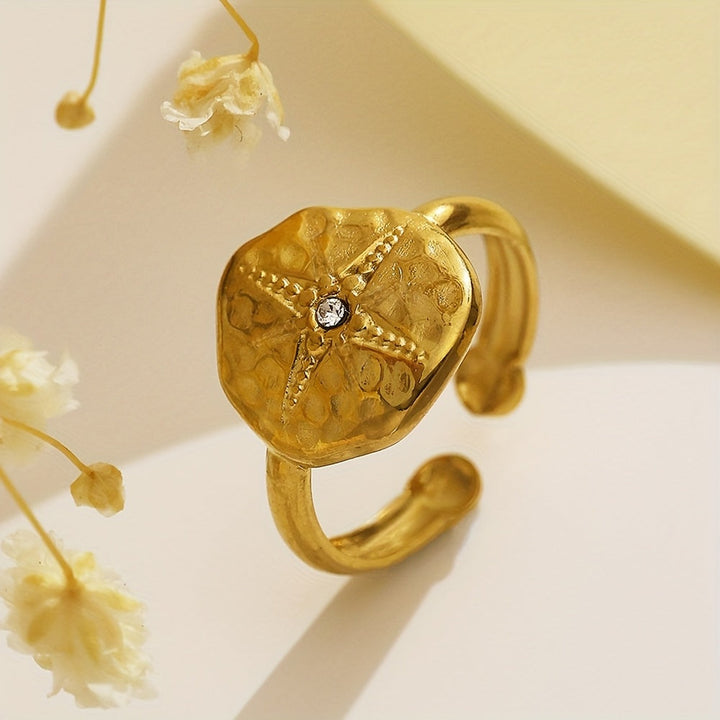 Retro Octagram Zirconia Ring