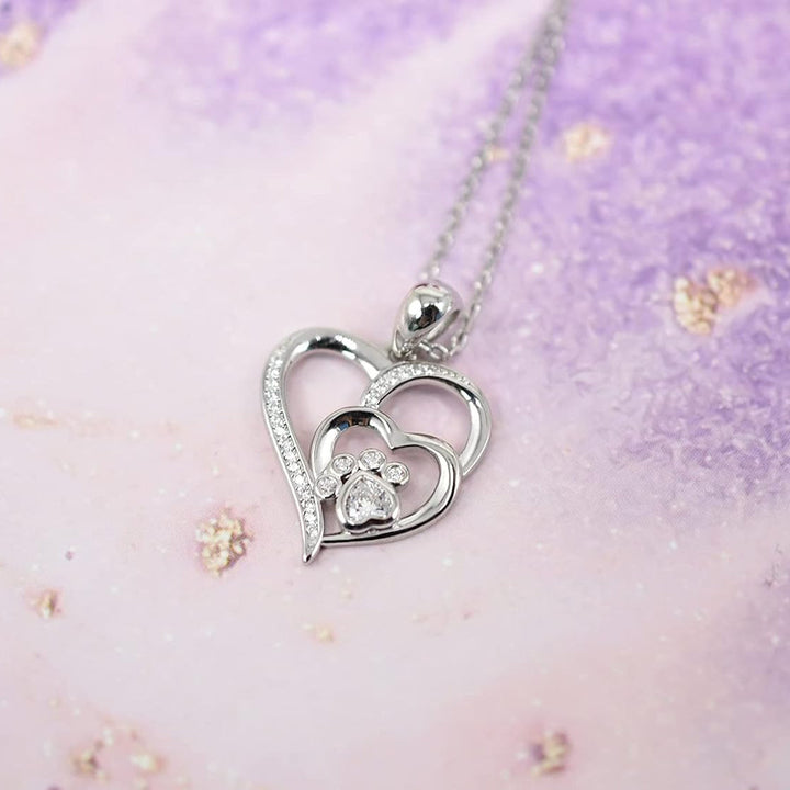 Delicate Heart Paw Necklace