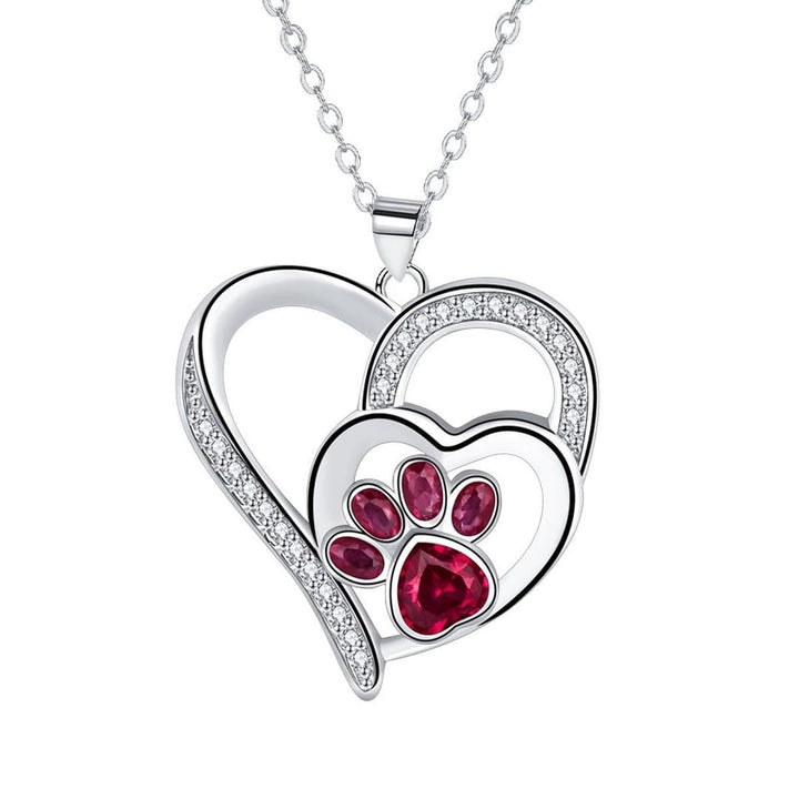 Adorable Paw Print Pendant Necklace