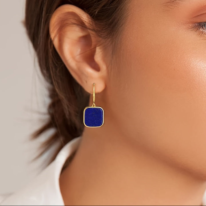Bohemian Square Lapis Lazuli Earrings