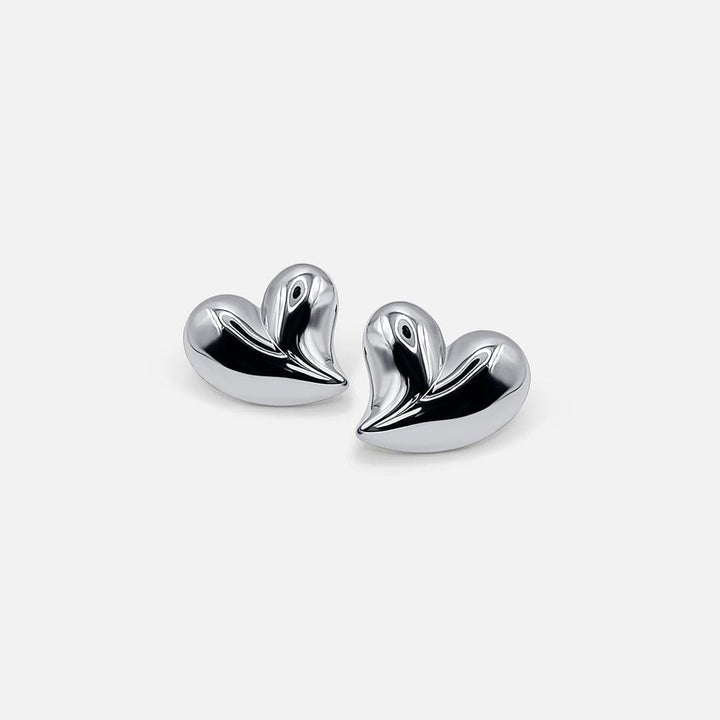 Classic Silver Heart Studs