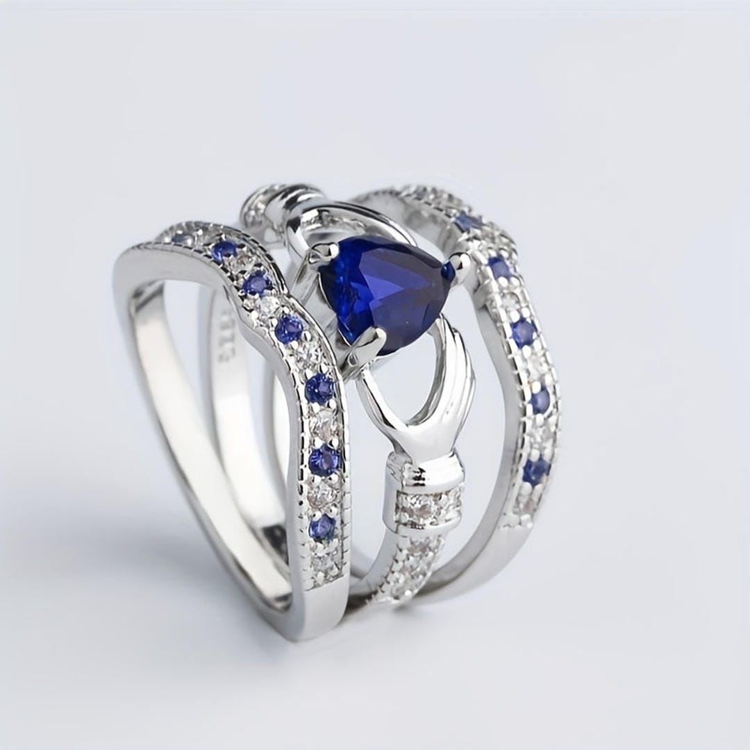 Heart Claddagh Ring Set