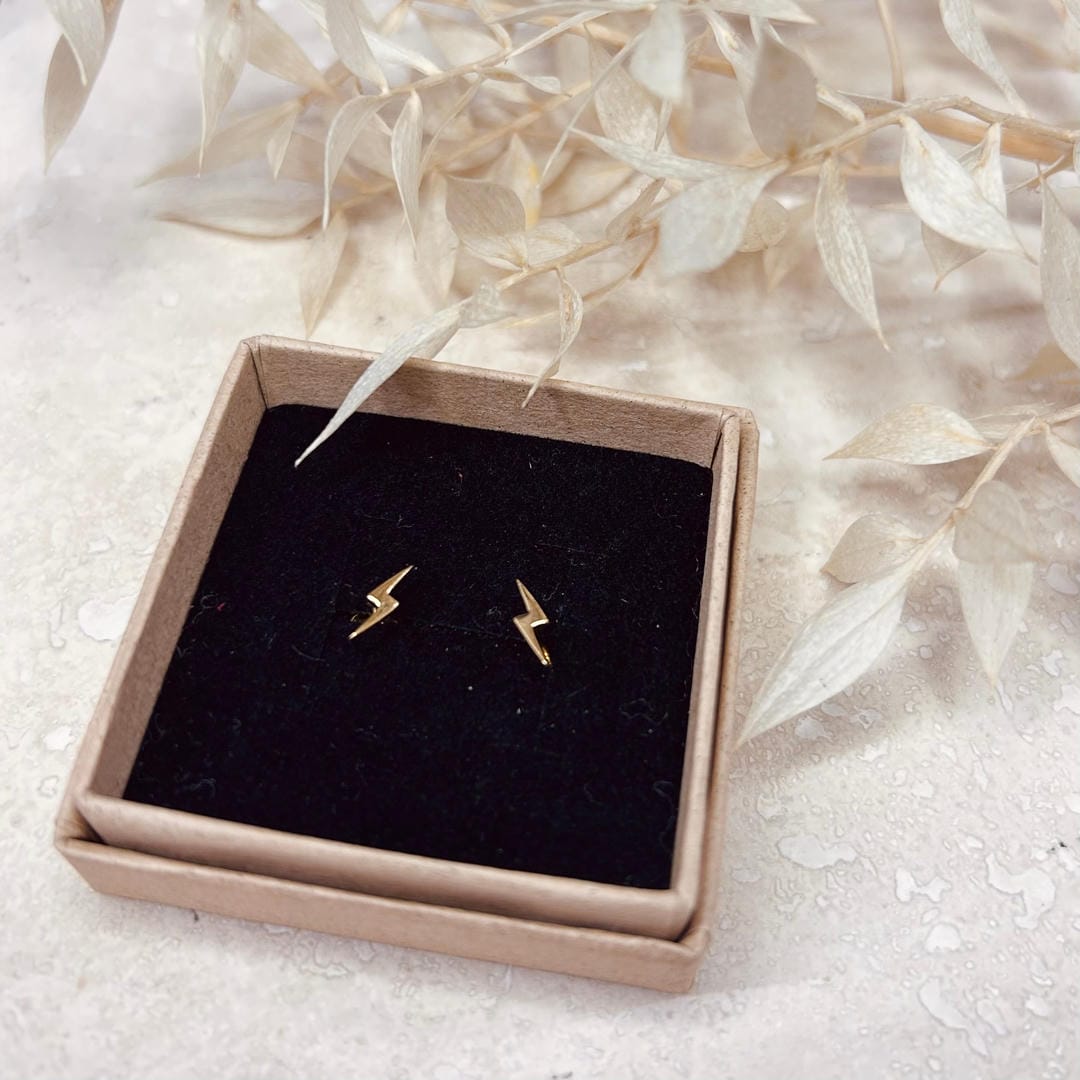 Minimal Plain Lightning Studs Earrings