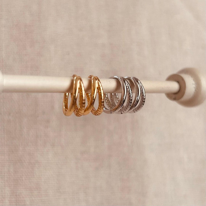 Textured Duo Hoop Earrings