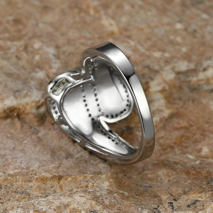 Inlaid Opal Stone Zirconia Ring