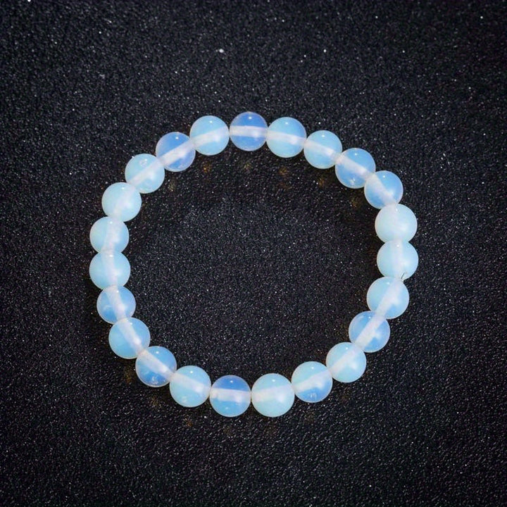 Minimalist Glowing Moonstone Bead Bracelet