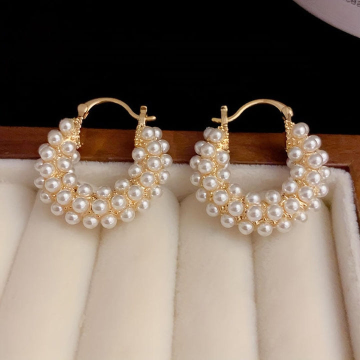 Pearl Bubble Hoop Earrings