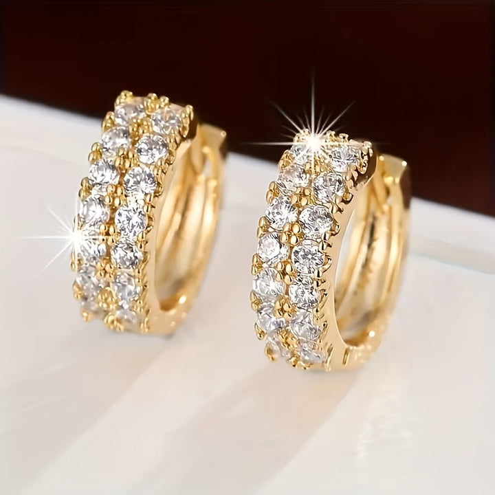 Vintage Zirconia White Gold Earrings