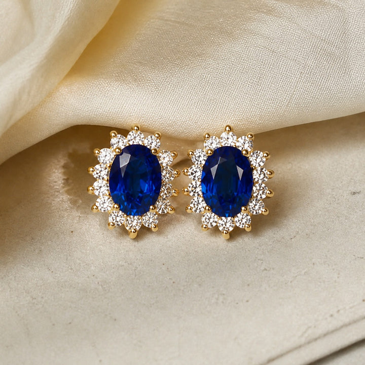 Regal Sapphire Stud Earrings