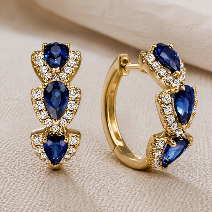 Timeless Sapphire Hoop Earrings