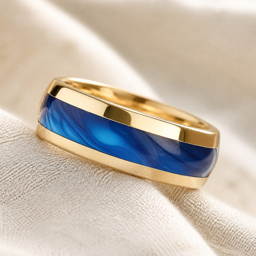 Gold Sapphire Band Ring