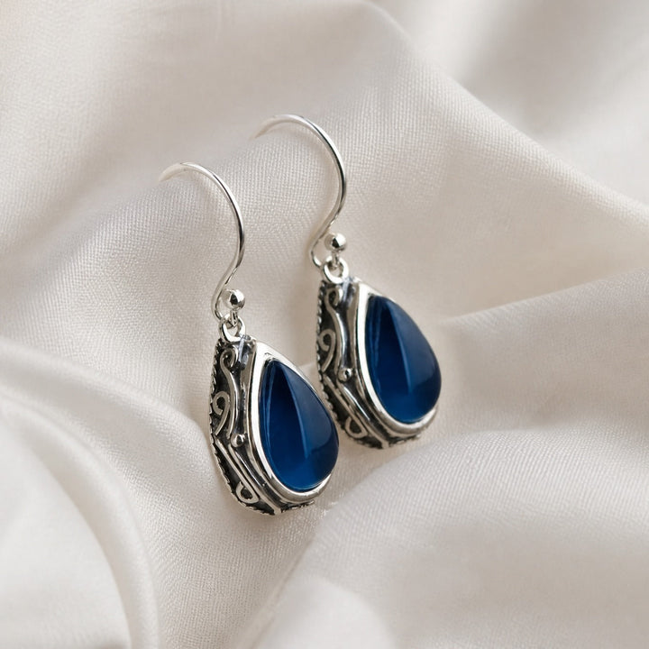 Artistic Sapphire Drop Earrings