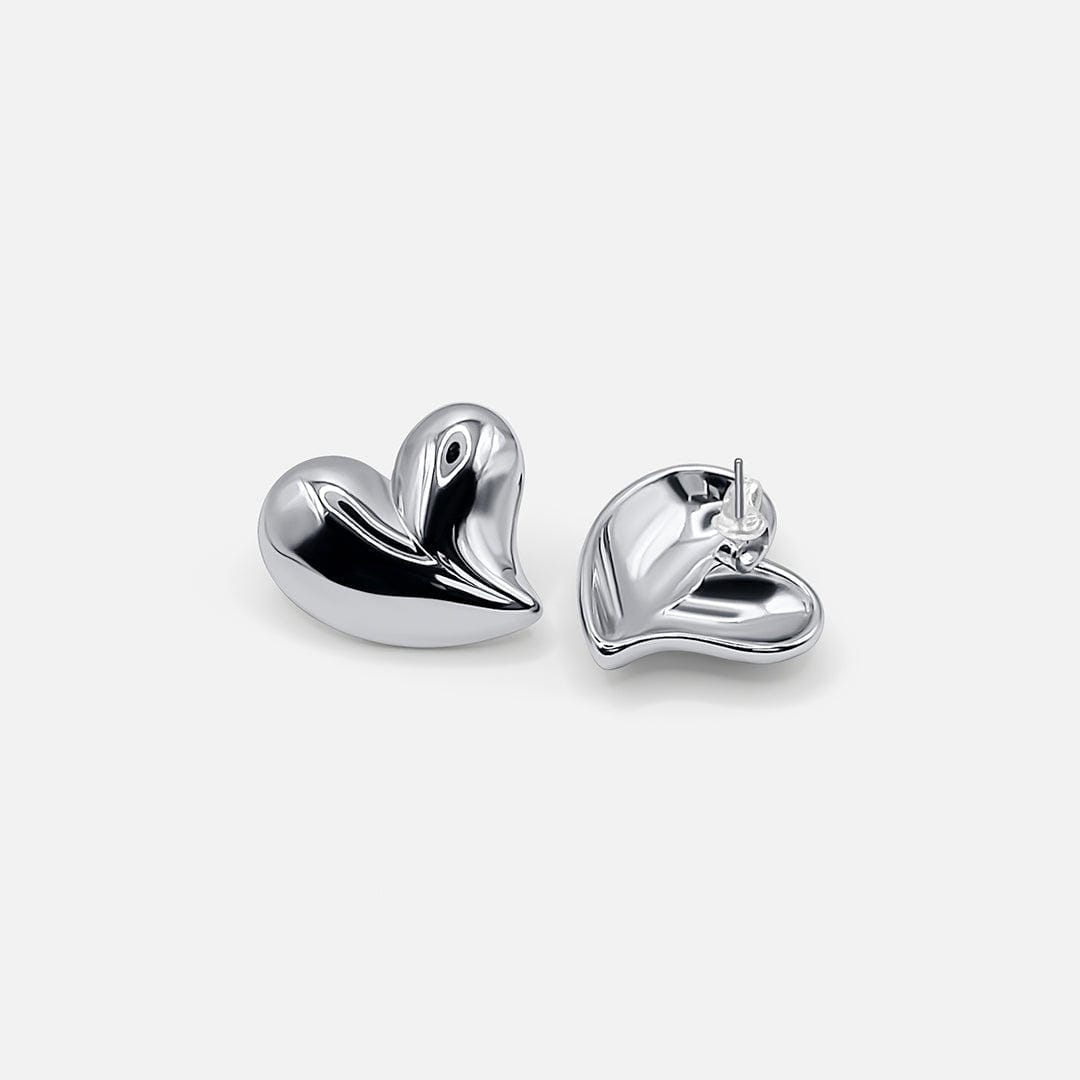 Classic Silver Heart Studs