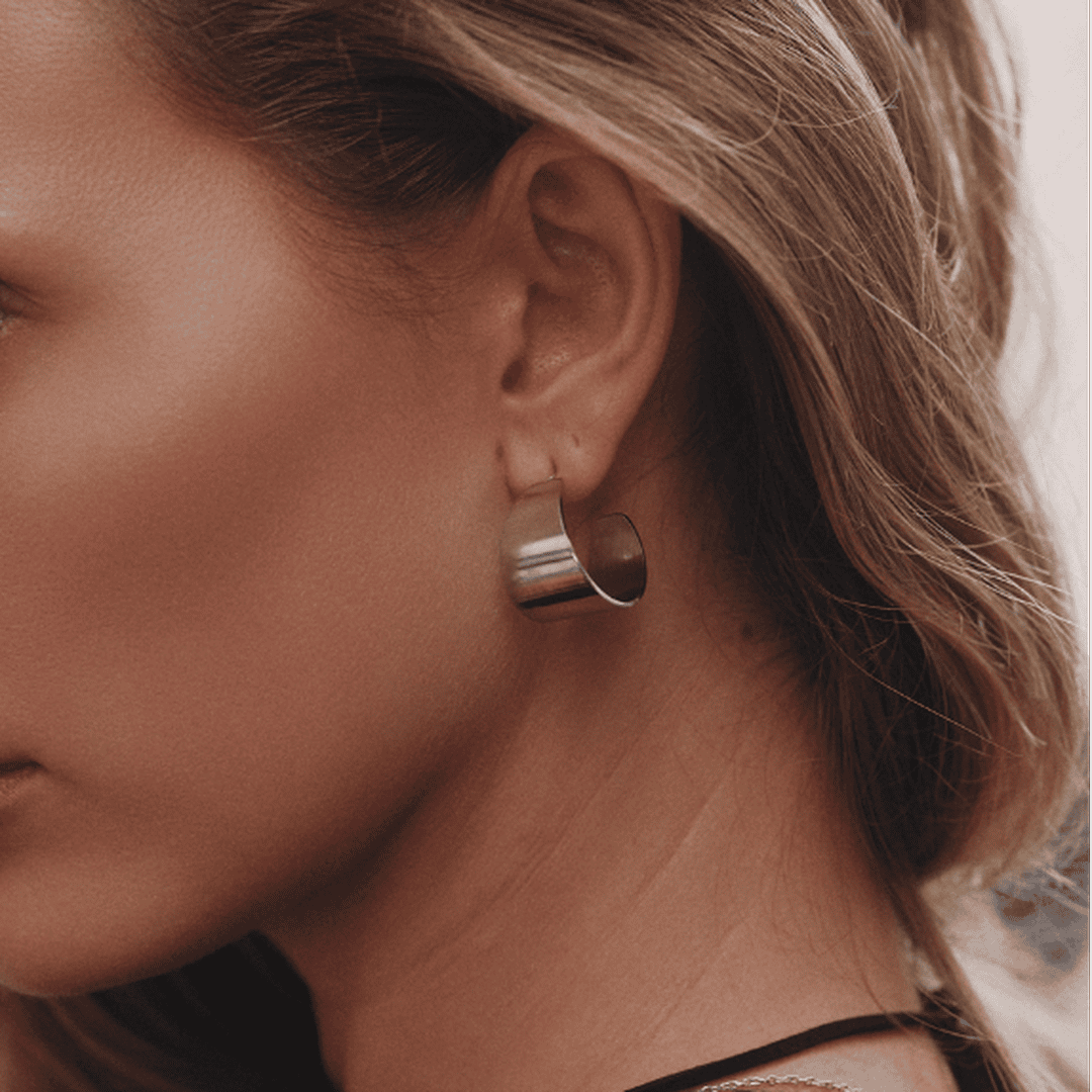 Silver Shiny Hoop Jewelry