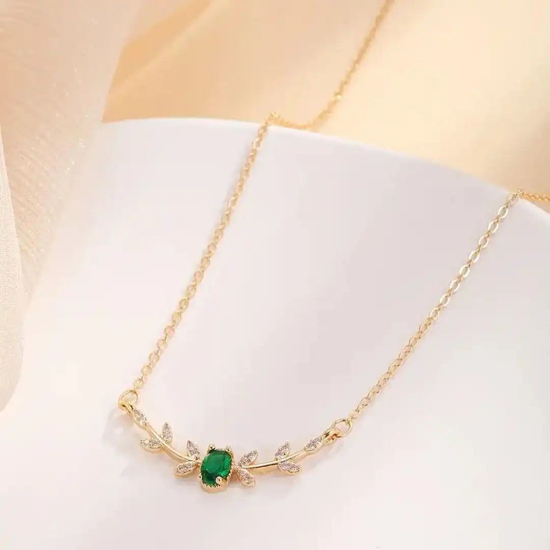 Classic Emerald Marquise Leaf Pendant