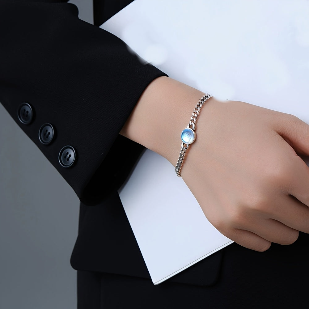 Custom Silver Moonstone Bracelet