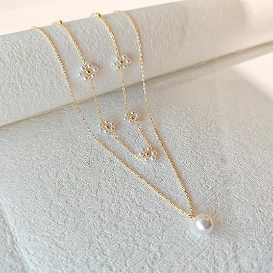 Pearl Flower Layered Necklace