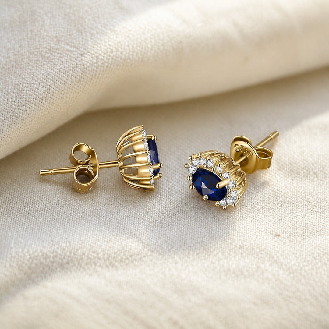 Regal Sapphire Stud Earrings