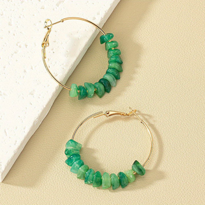 Irregular Acrylic Bead Round Earrings