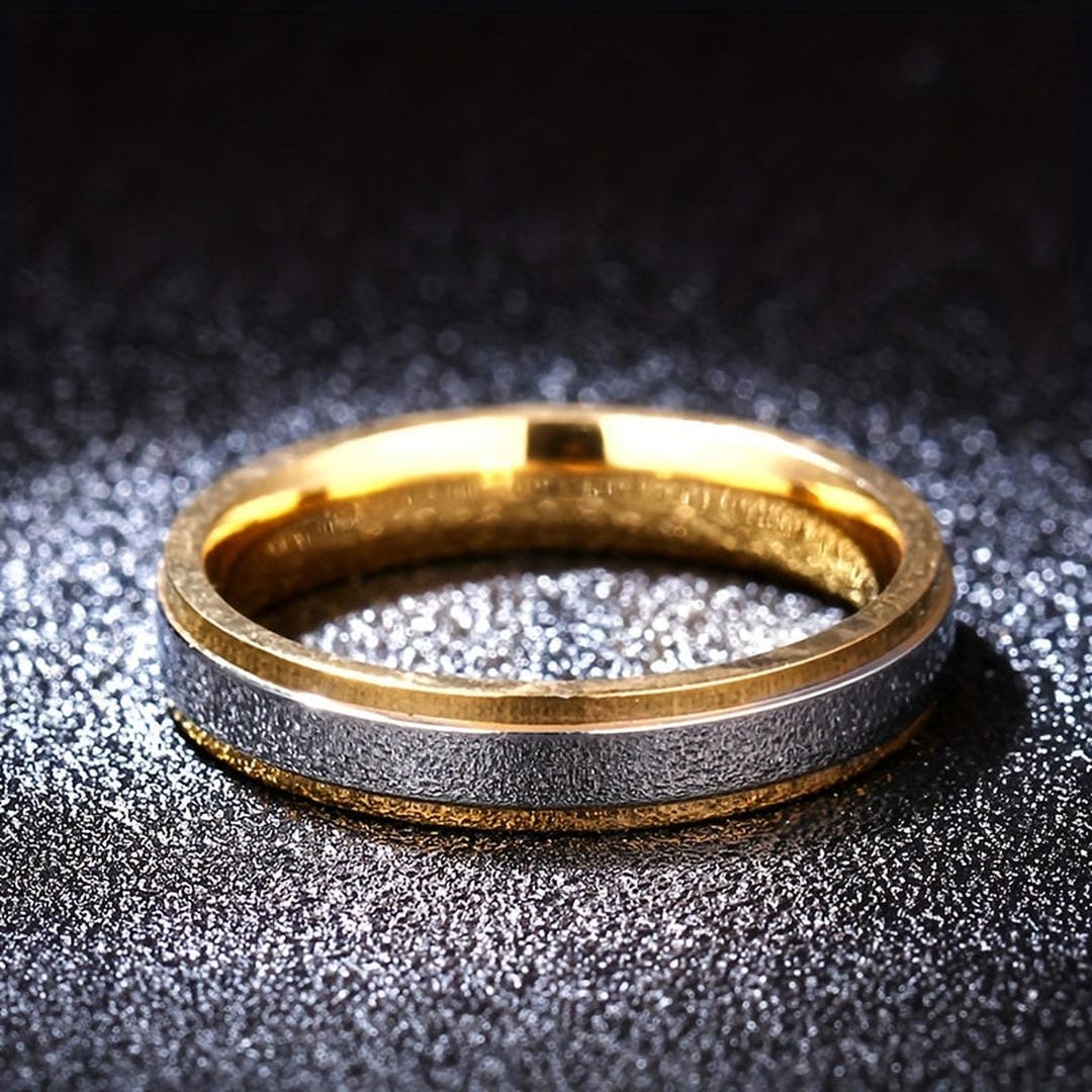 Two Tone Brushed Gold Bands