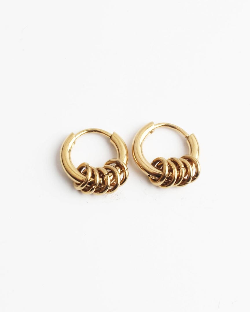 Stacked Ring Hoop Earrings
