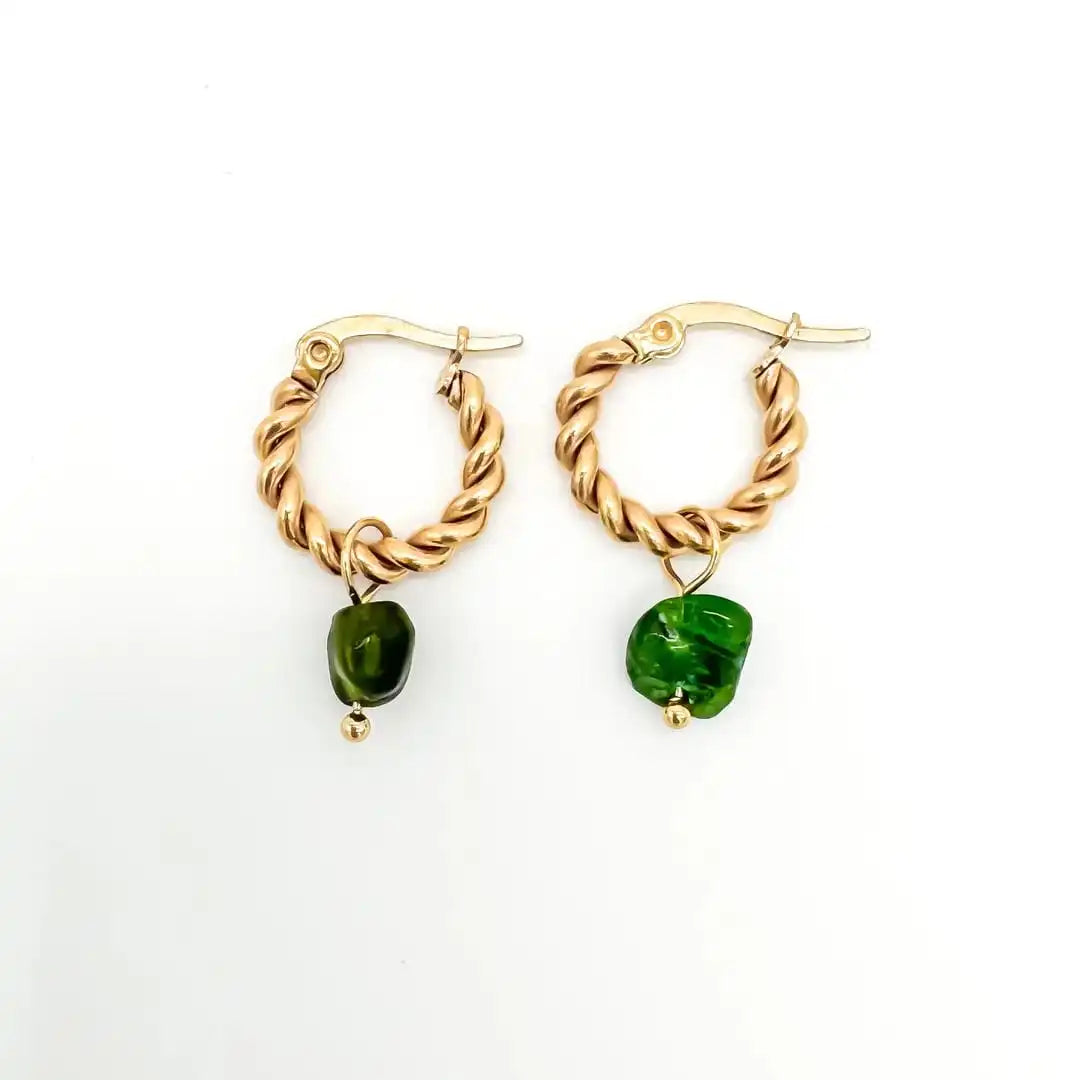 Louane Graceful Drop Stone Twisted Earrings